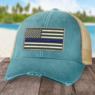 Law Enforcement Blue Line Flag Hat