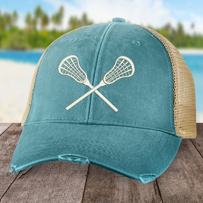 Crossed Lacrosse Sticks Hat