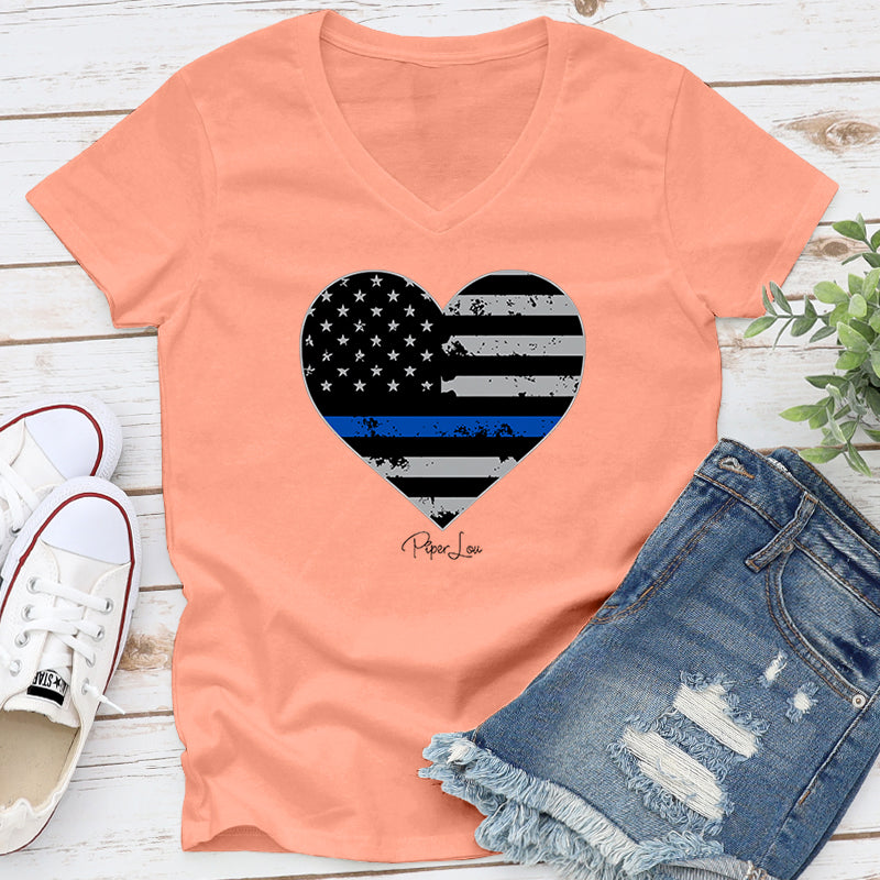 Police Flag Heart
