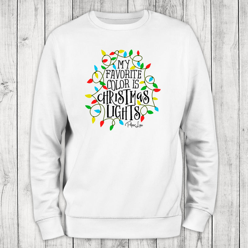 My Favorite Color Is Christmas Lights Graphic Crewneck Sweatshirt