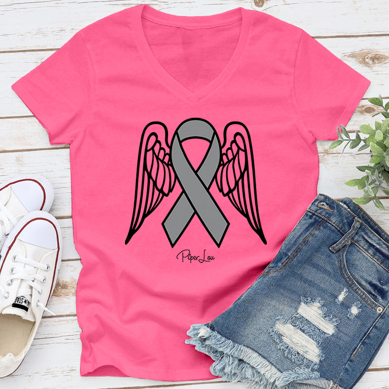Brain Cancer Angel Wings Ribbon
