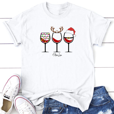 Christmas Wine Glasses Graphic Tee