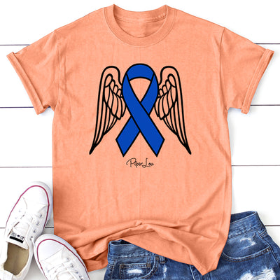 Colon Cancer Angel Wings Ribbon