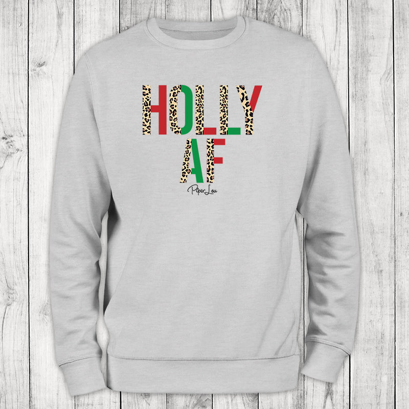Holly AF Leopard Graphic Crewneck Sweatshirt