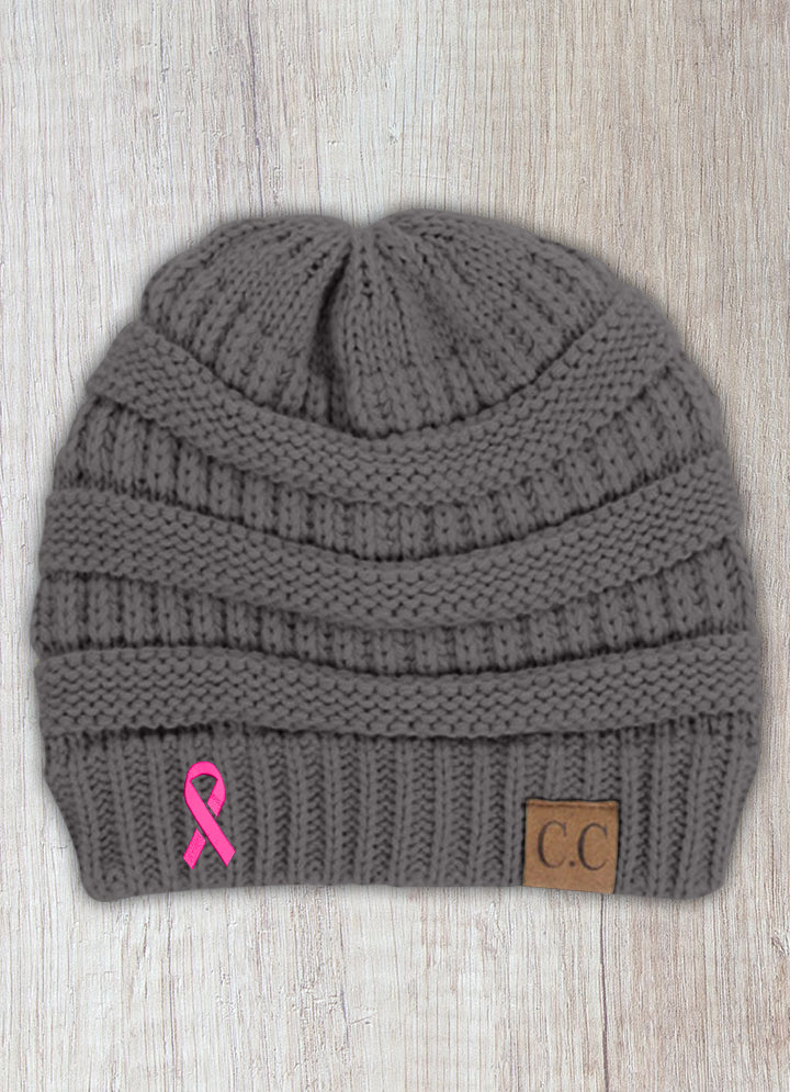 Breast Cancer Awareness Ribbon Beanie