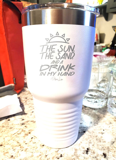 The Sun The Sand And A Drink In My Hand Old School Tumbler