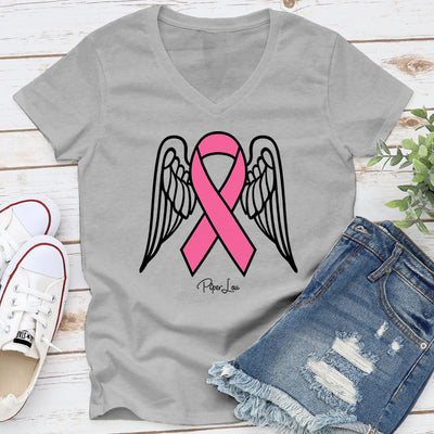 Breast Cancer Angel Wings Ribbon