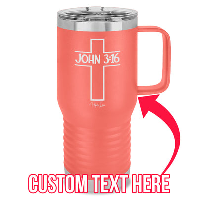 Custom Bible Verse Cross Travel Mug