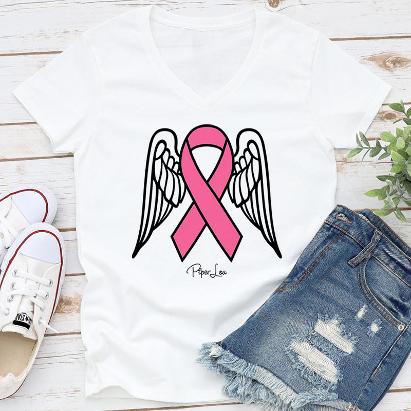 Breast Cancer Angel Wings Ribbon