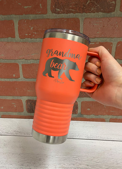 Grandma Bear Cursive 20oz Travel Mug