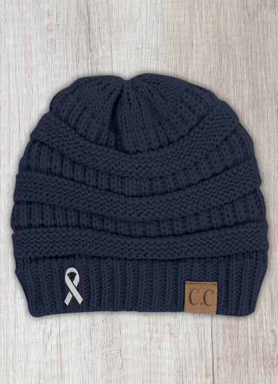 Lung Cancer Awareness Knit Beanie